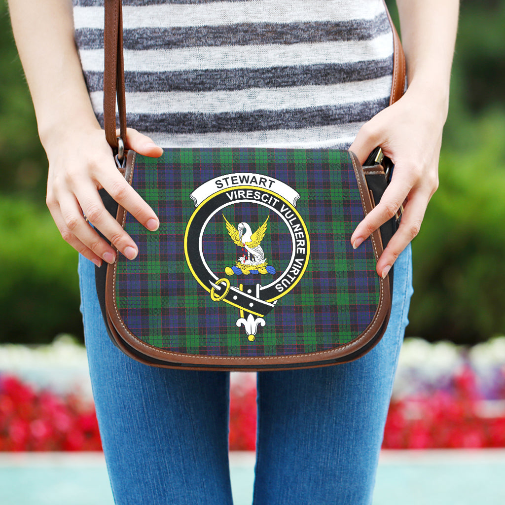 Stewart Old Tartan Saddle Bag with Family Crest One Size - Tartan Vibes Clothing