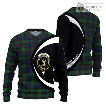 Stewart Old Tartan Ugly Sweater with Family Crest Circle Style