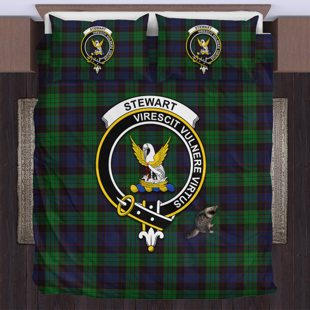 Stewart Old Tartan Bedding Set with Family Crest US Bedding Set - Tartan Vibes Clothing