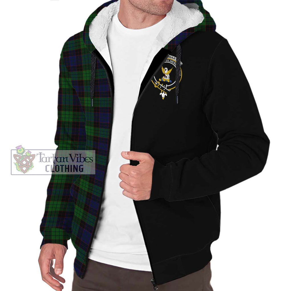 Stewart Old Tartan Sherpa Hoodie with Family Crest and Half Of Me Style Unisex S - Tartanvibesclothing Shop