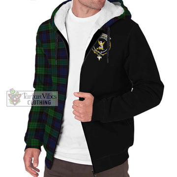 Stewart Old Tartan Sherpa Hoodie with Family Crest and Half Of Me Style