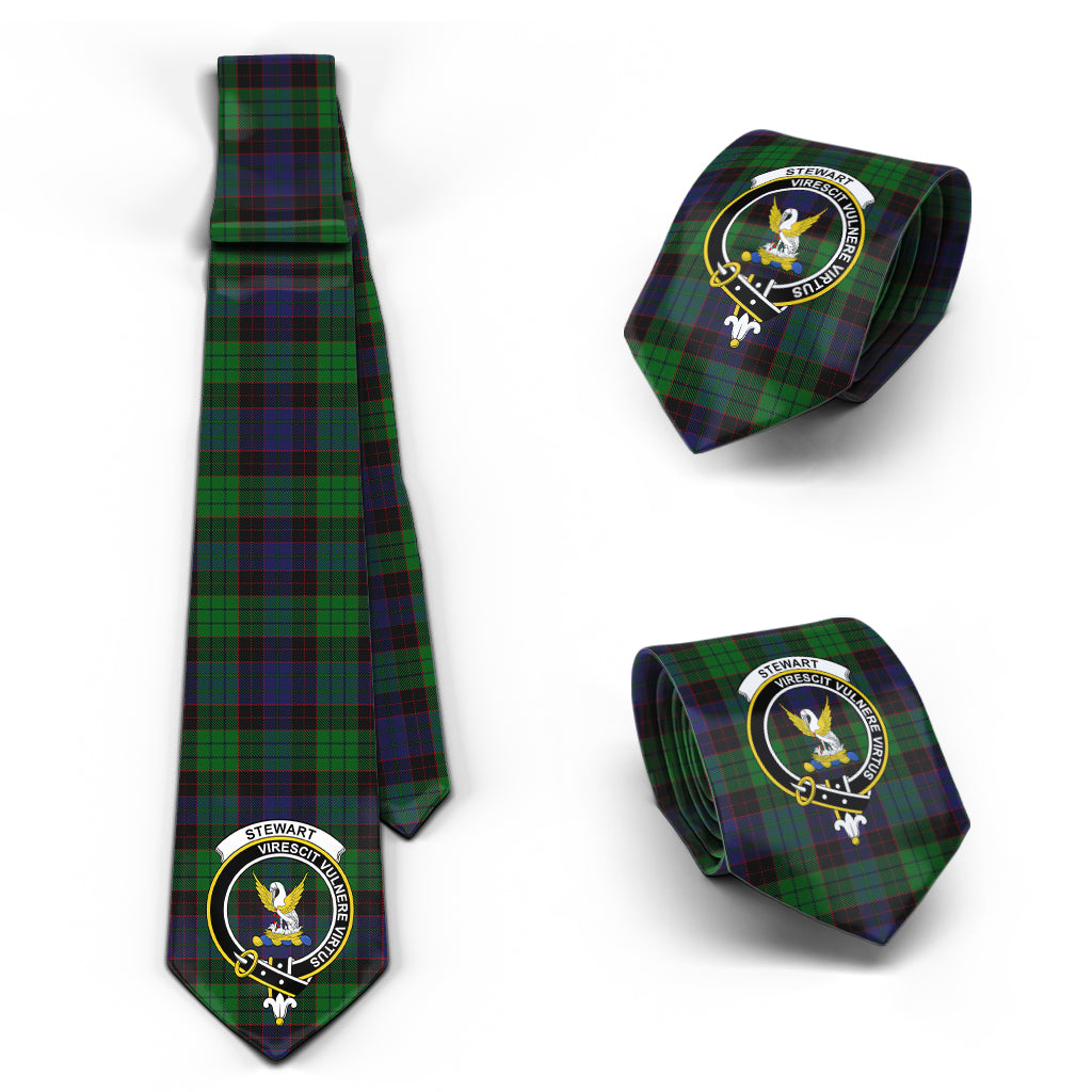 Stewart Old Tartan Classic Necktie with Family Crest Necktie One Size - Tartan Vibes Clothing