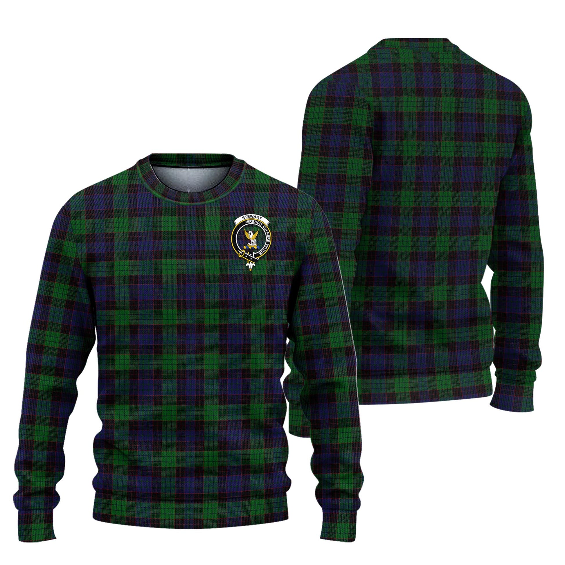 Stewart Old Tartan Knitted Sweater with Family Crest Unisex - Tartanvibesclothing