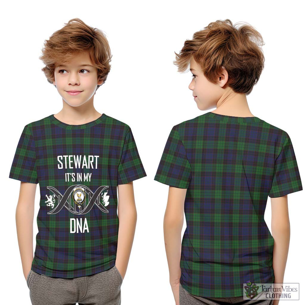 Stewart Old Tartan Kid T-Shirt with Family Crest DNA In Me Style Youth XL Size14 - Tartanvibesclothing Shop