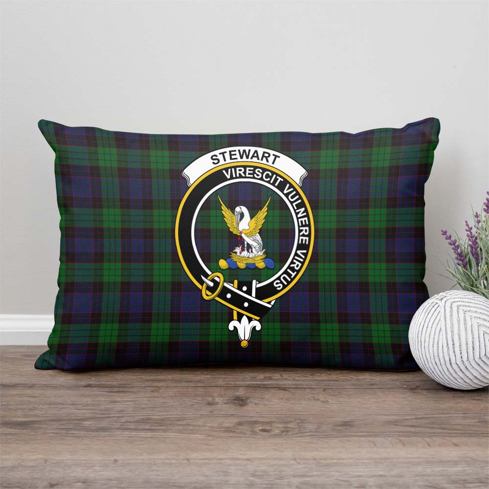 Stewart Old Tartan Pillow Cover with Family Crest Rectangle Pillow Cover - Tartanvibesclothing