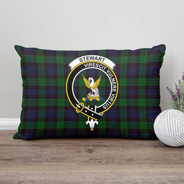 Stewart Old Tartan Pillow Cover with Family Crest