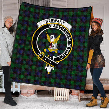 Stewart Old Tartan Quilt with Family Crest