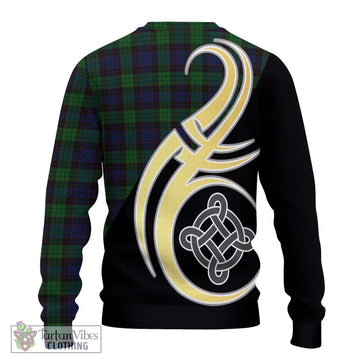 Stewart Old Tartan Ugly Sweater with Family Crest and Celtic Symbol Style