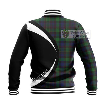 Stewart Old Tartan Baseball Jacket with Family Crest Circle Style