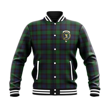 Stewart Old Tartan Baseball Jacket with Family Crest