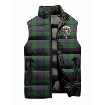 Stewart Old Tartan Sleeveless Puffer Jacket with Family Crest