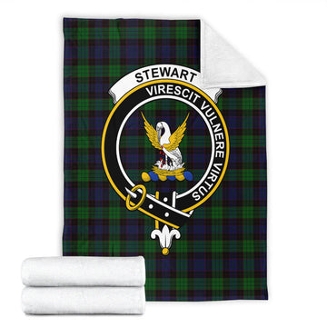 Stewart Old Tartan Blanket with Family Crest