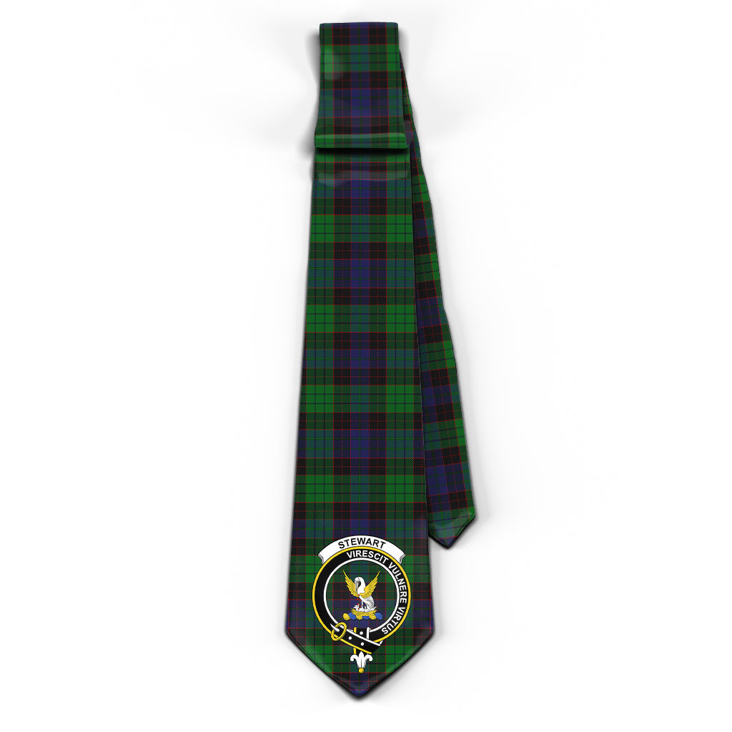 Stewart Old Tartan Classic Necktie with Family Crest - Tartan Vibes Clothing