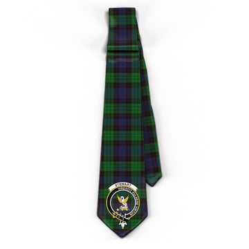 Stewart Old Tartan Classic Necktie with Family Crest