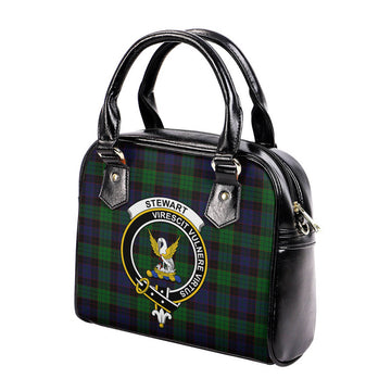 Stewart Old Tartan Shoulder Handbags with Family Crest