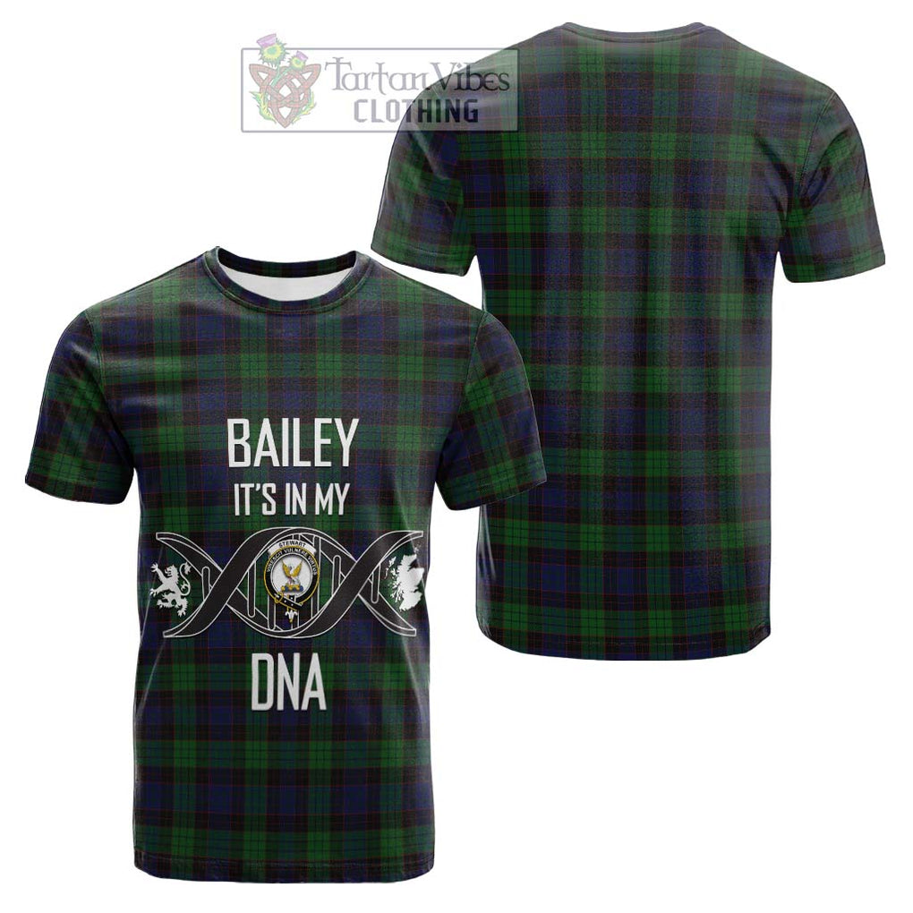 Tartan Vibes Clothing Stewart Old Tartan Cotton T-shirt with Family Crest DNA In Me Style