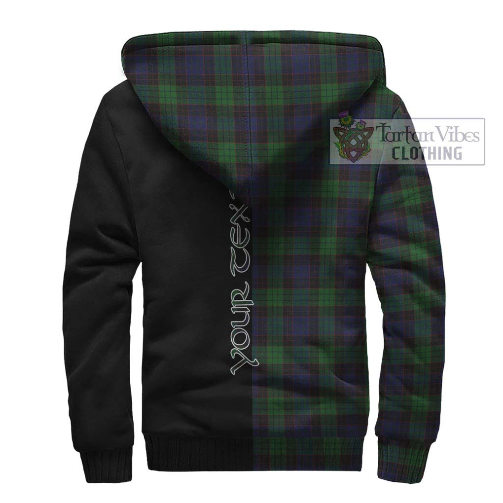 Stewart Old Tartan Sherpa Hoodie with Family Crest and Half Of Me Style - Tartanvibesclothing Shop