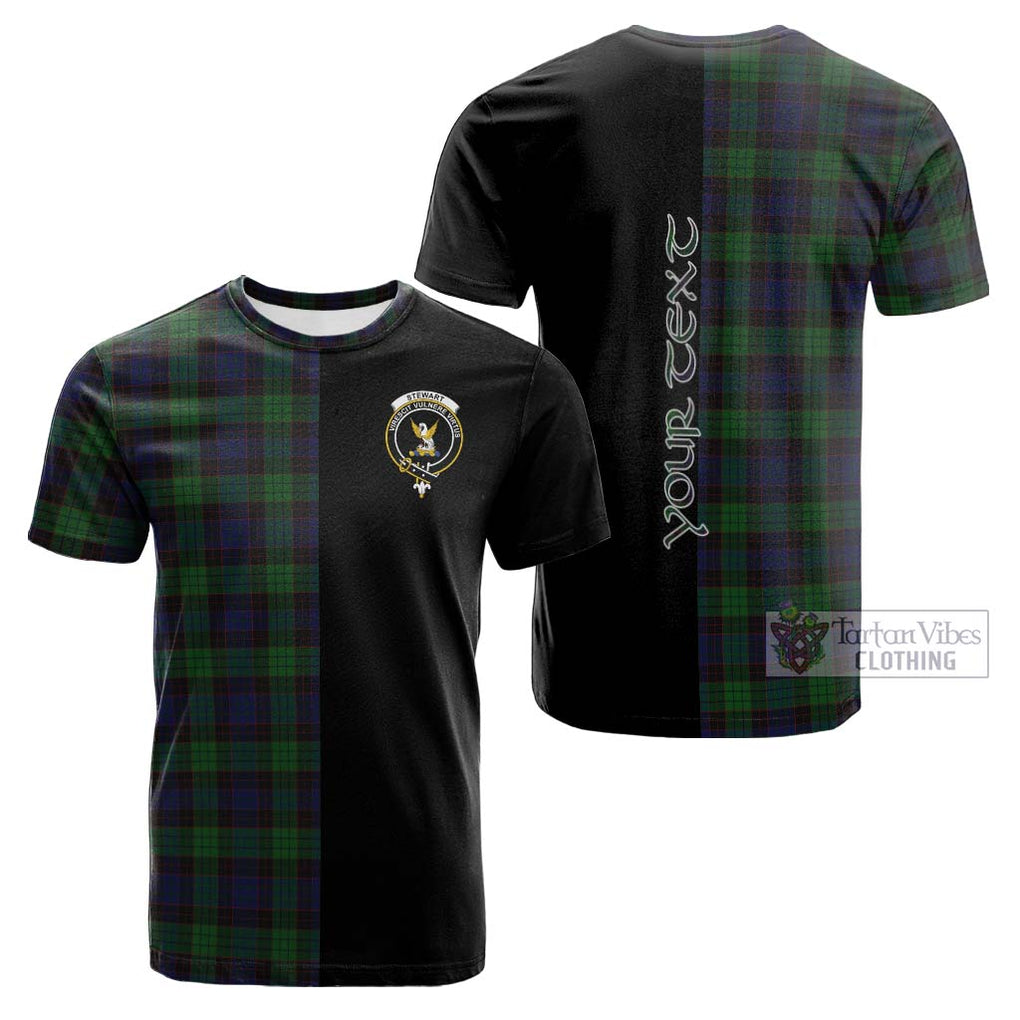 Tartan Vibes Clothing Stewart Old Tartan Cotton T-shirt with Family Crest and Half Of Me Style