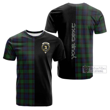 Stewart Old Tartan Cotton T-shirt with Family Crest and Half Of Me Style