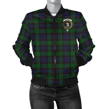 Stewart Old Tartan Bomber Jacket with Family Crest