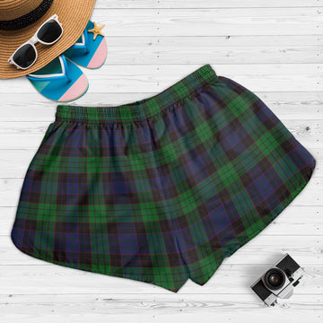 Stewart Old Tartan Womens Shorts with Family Crest