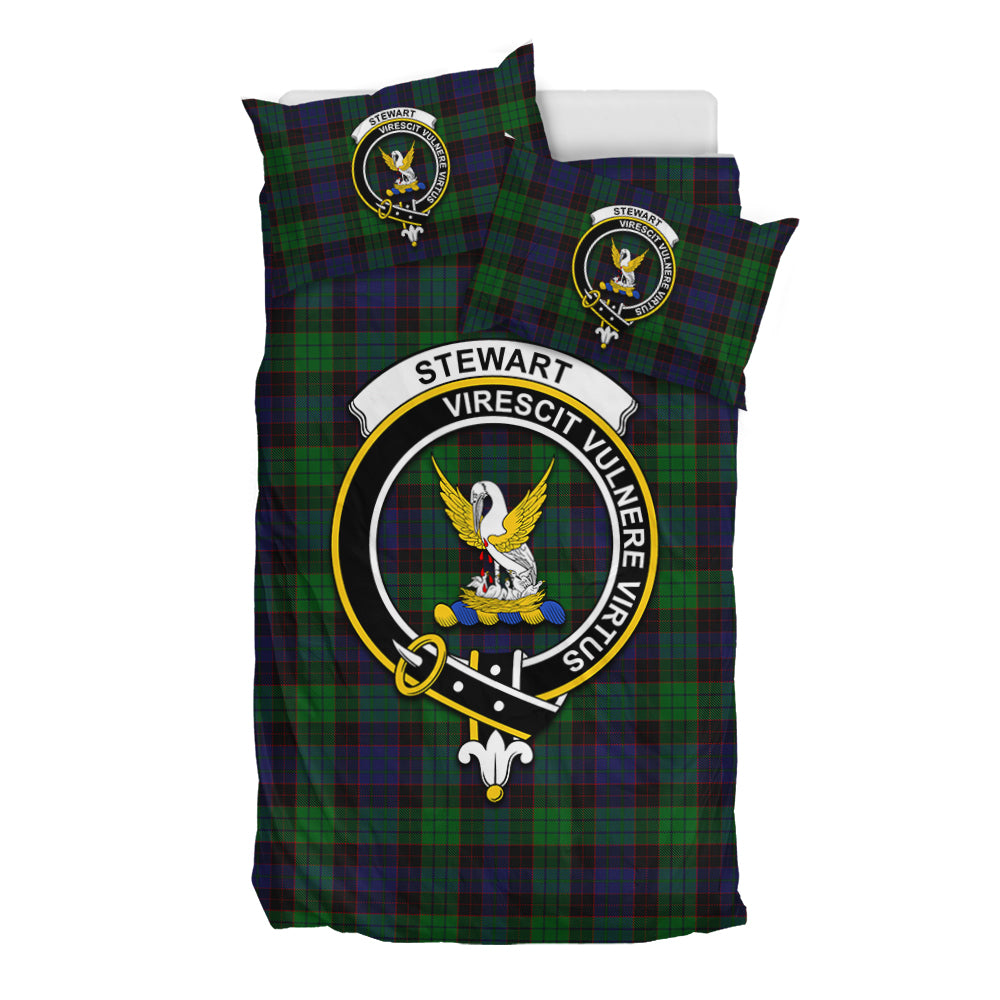 Stewart Old Tartan Bedding Set with Family Crest - Tartan Vibes Clothing