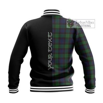 Stewart Old Tartan Baseball Jacket with Family Crest and Half Of Me Style