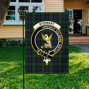 Stewart Old Tartan Flag with Family Crest