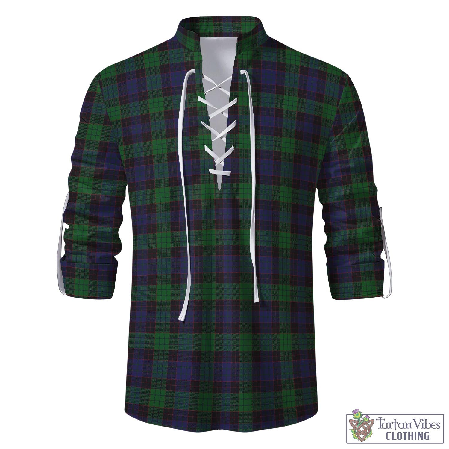 Tartan Vibes Clothing Stewart Old Tartan Men's Scottish Traditional Jacobite Ghillie Kilt Shirt