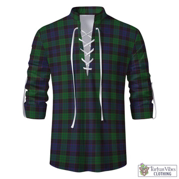 Stewart Old Tartan Men's Scottish Traditional Jacobite Ghillie Kilt Shirt