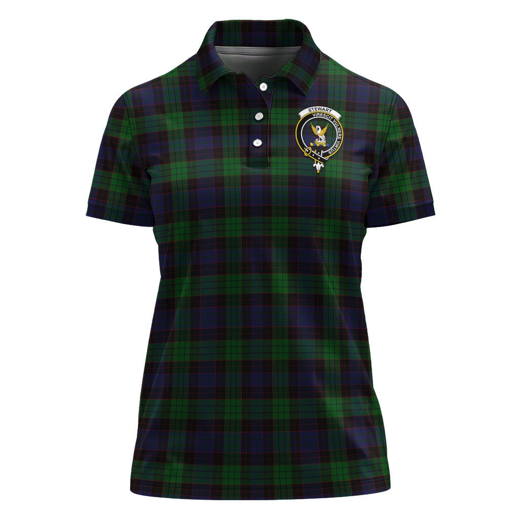 Stewart Old Tartan Polo Shirt with Family Crest For Women - Tartan Vibes Clothing