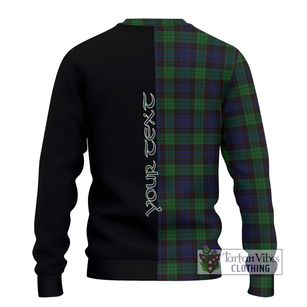 Stewart Old Tartan Knitted Sweater with Family Crest and Half Of Me Style - Tartanvibesclothing Shop