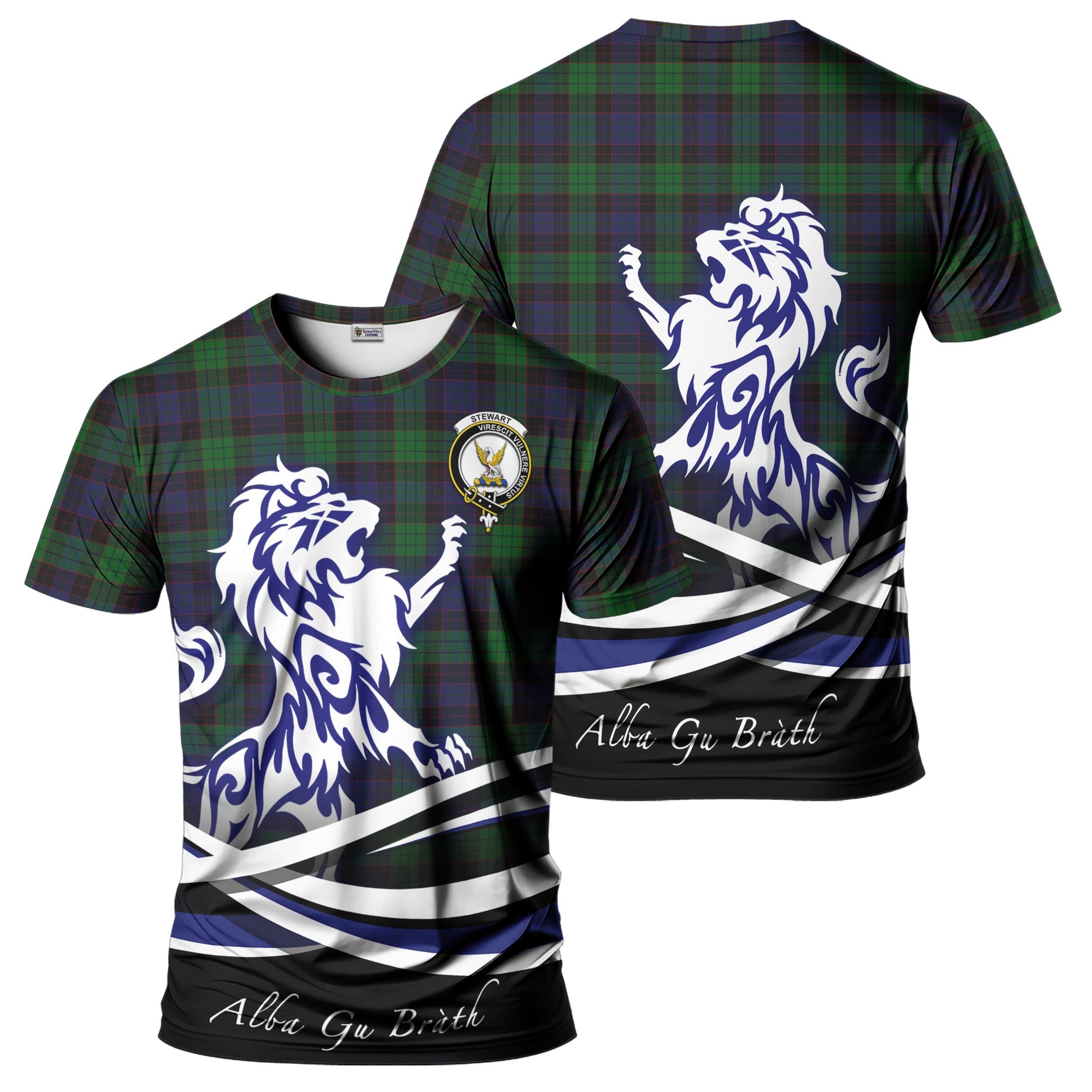 stewart-old-tartan-t-shirt-with-alba-gu-brath-regal-lion-emblem