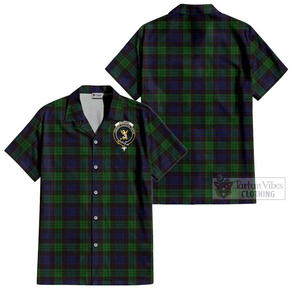 Stewart Old Tartan Cotton Hawaiian Shirt with Family Crest Kid - Tartan Vibes Clothing