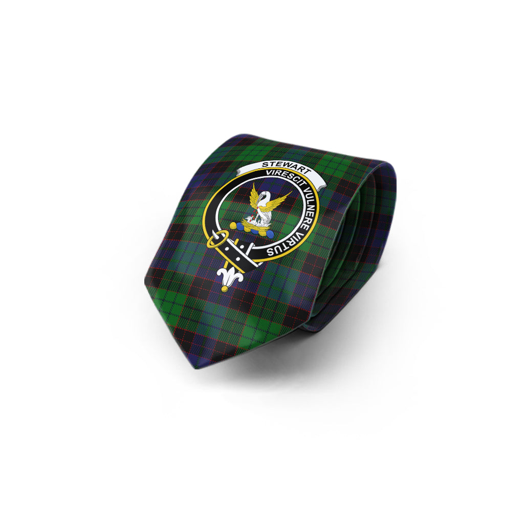 Stewart Old Tartan Classic Necktie with Family Crest - Tartan Vibes Clothing