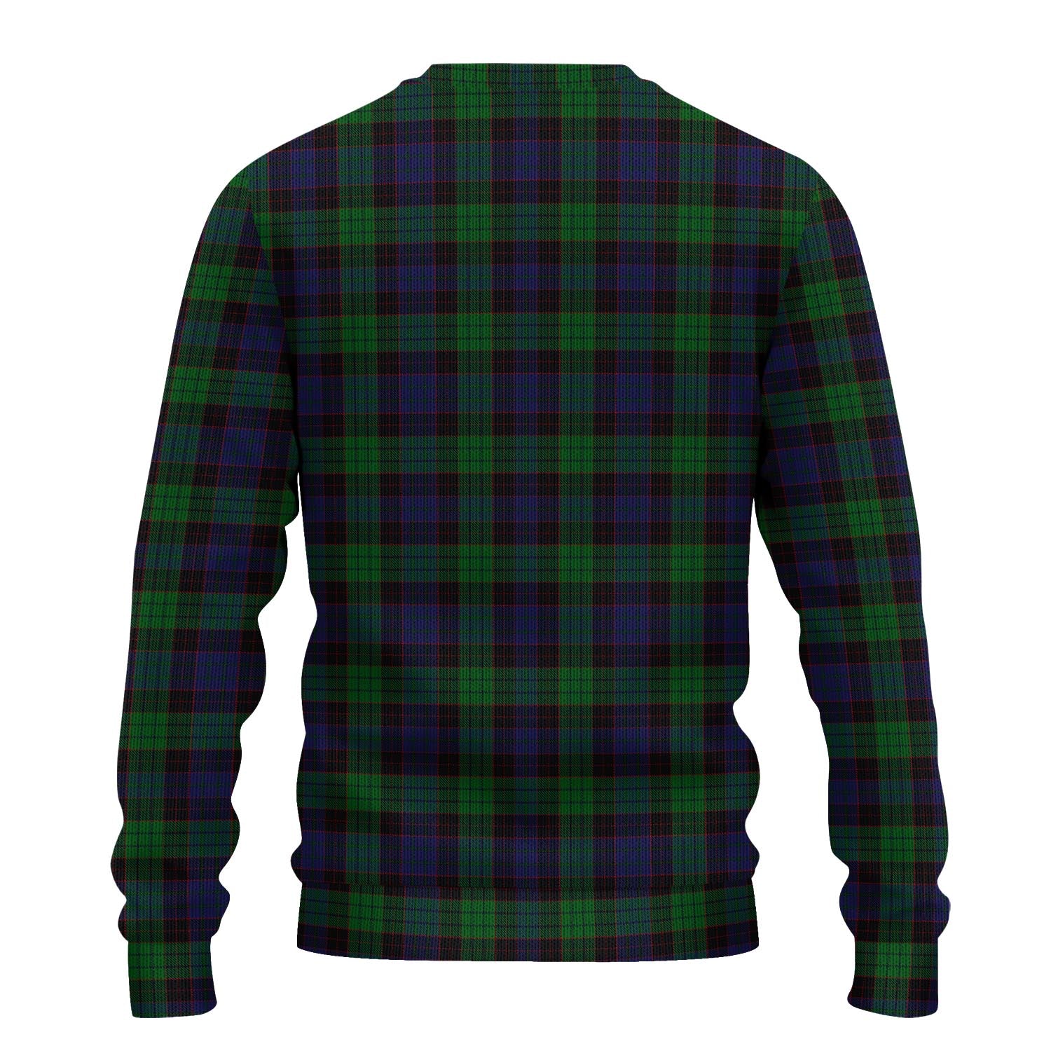 Stewart Old Tartan Knitted Sweater with Family Crest - Tartanvibesclothing