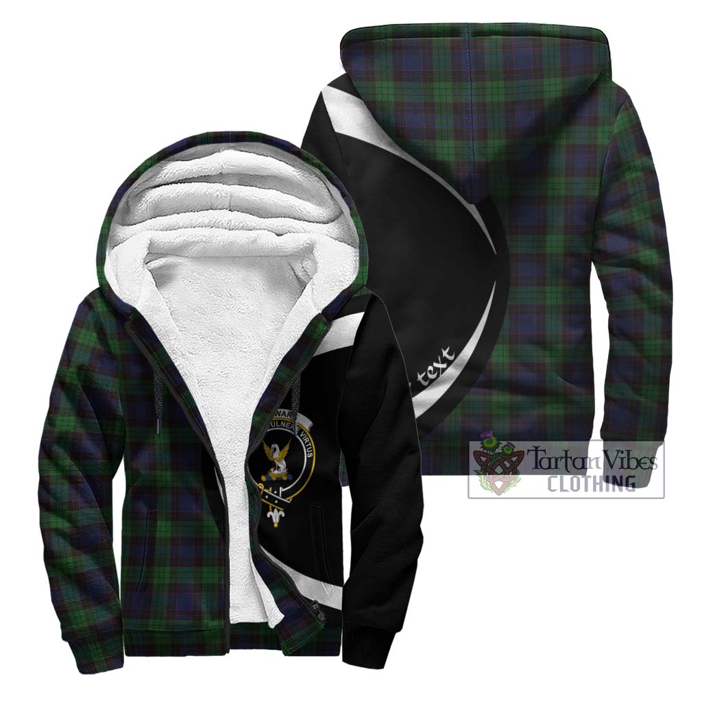 Stewart Old Tartan Sherpa Hoodie with Family Crest Circle Style Unisex - Tartan Vibes Clothing