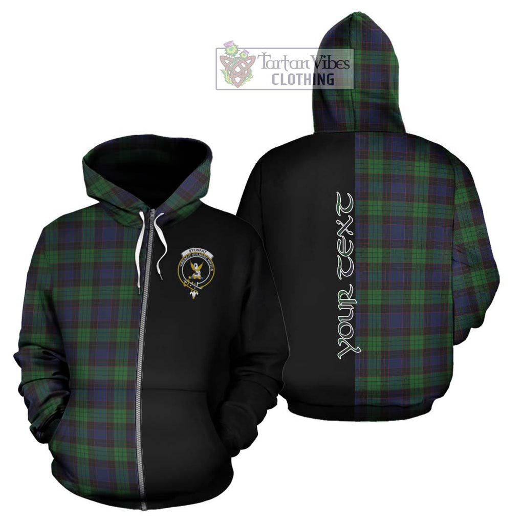 Stewart Old Tartan Hoodie with Family Crest and Half Of Me Style - Tartanvibesclothing Shop