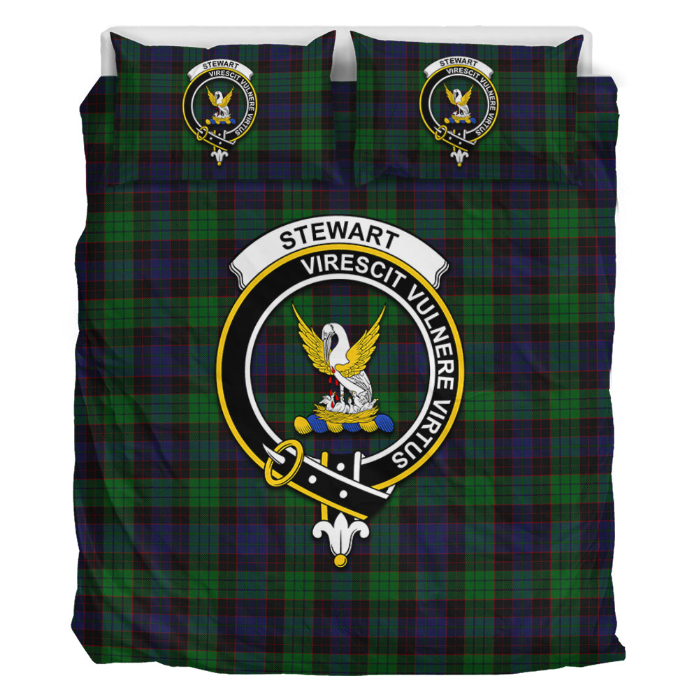 Stewart Old Tartan Bedding Set with Family Crest - Tartan Vibes Clothing