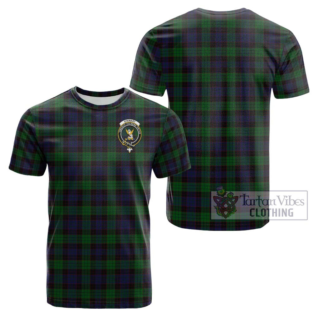 Stewart Old Tartan Cotton T-Shirt with Family Crest Kid's Shirt - Tartanvibesclothing Shop