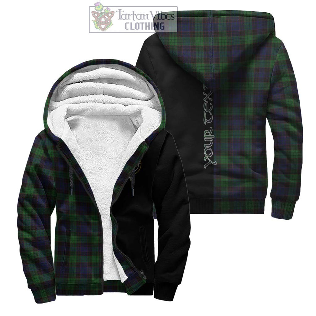 Stewart Old Tartan Sherpa Hoodie with Family Crest and Half Of Me Style Unisex - Tartanvibesclothing Shop