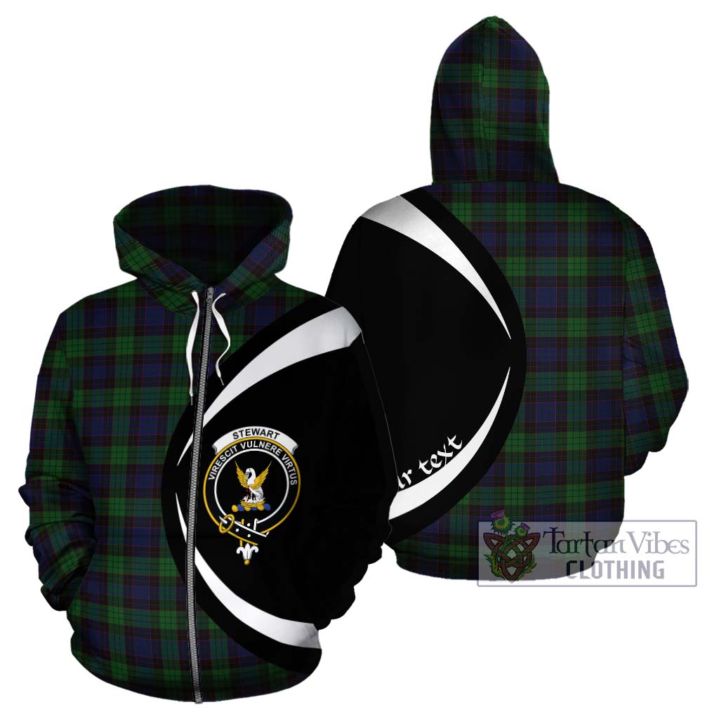 Stewart Old Tartan Hoodie with Family Crest Circle Style - Tartan Vibes Clothing