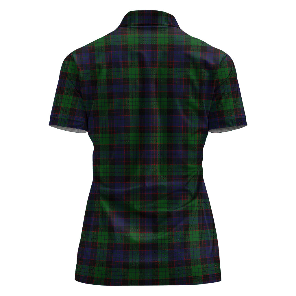 Stewart Old Tartan Polo Shirt with Family Crest For Women - Tartan Vibes Clothing