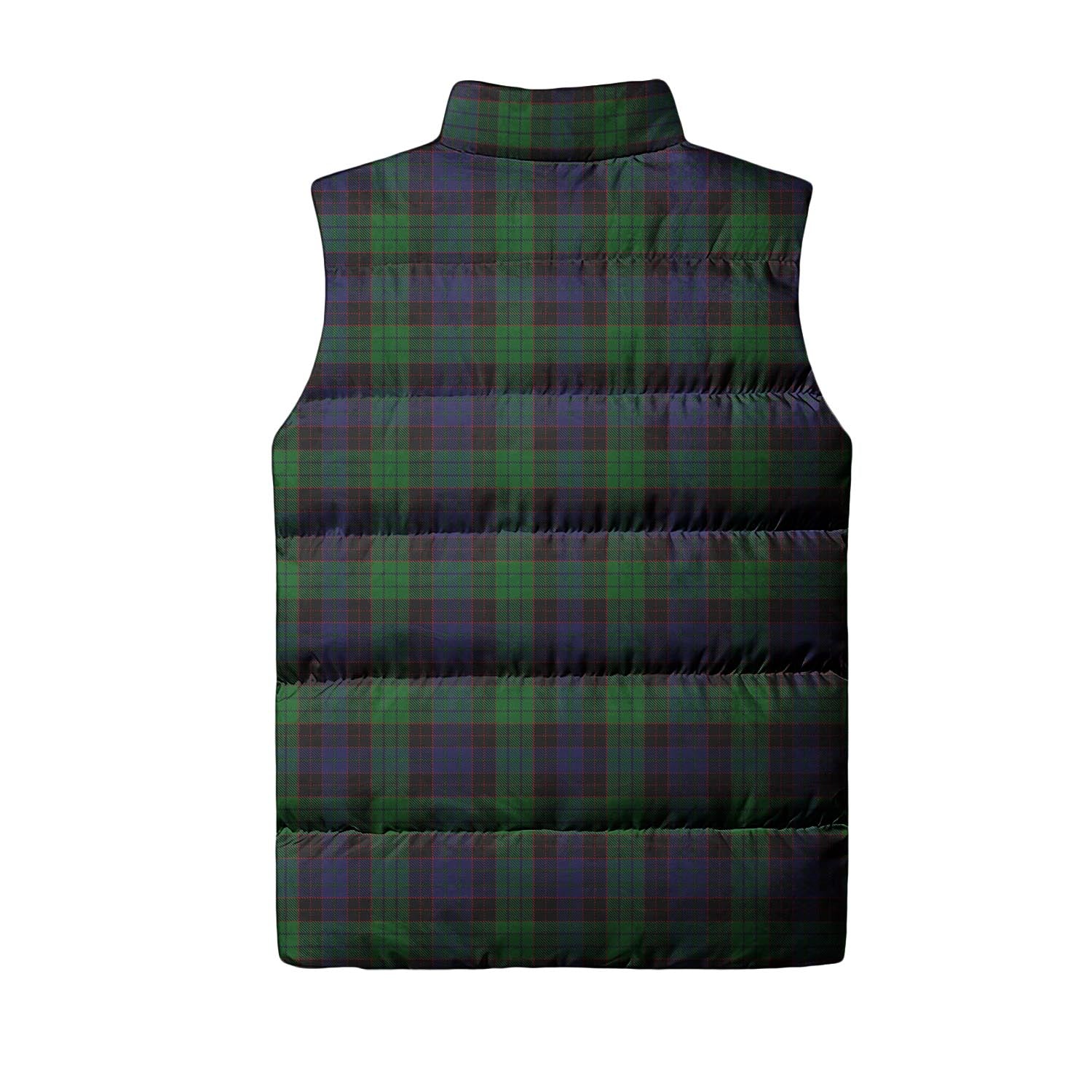 Stewart Old Tartan Sleeveless Puffer Jacket with Family Crest - Tartanvibesclothing