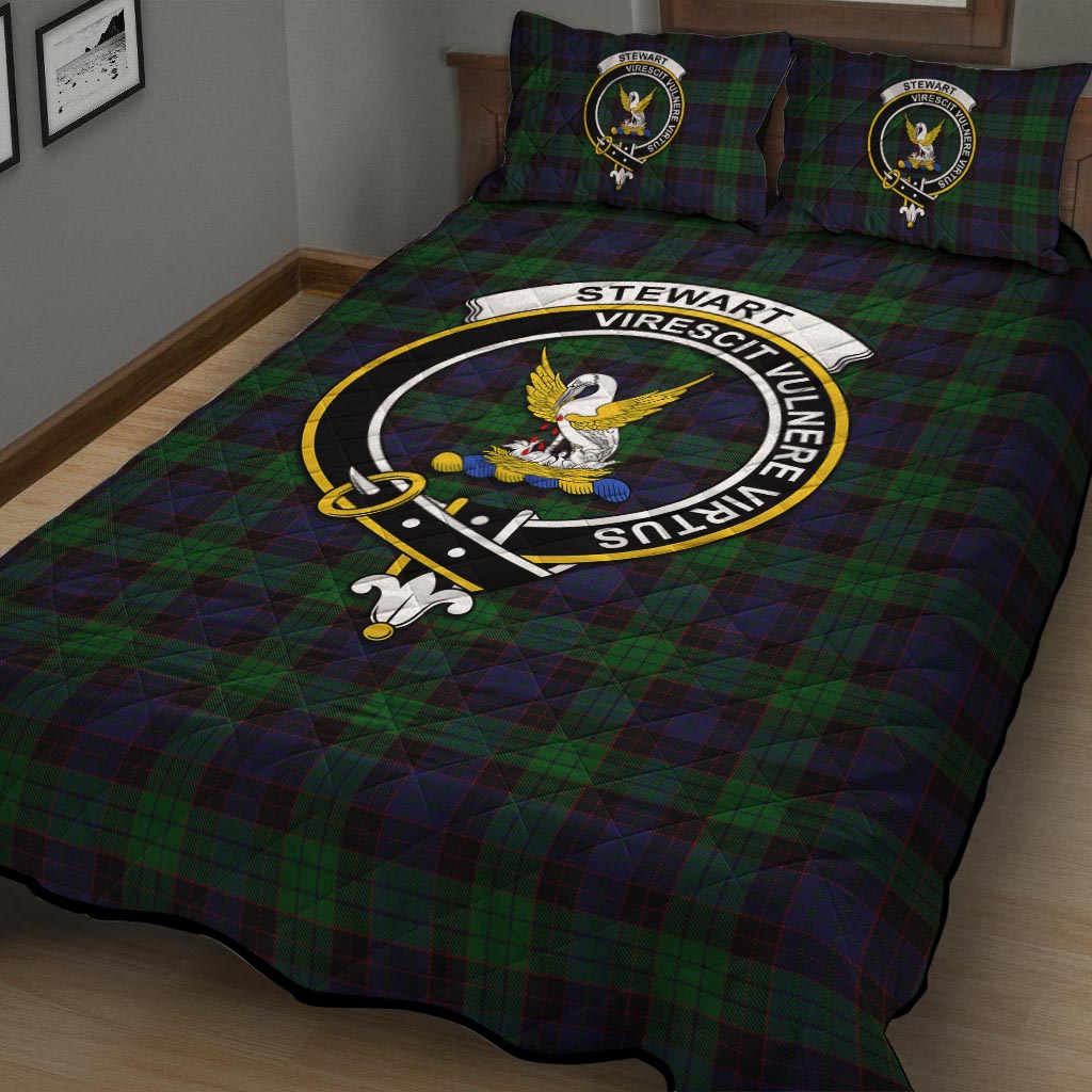 Stewart Old Tartan Quilt Bed Set with Family Crest - Tartan Vibes Clothing