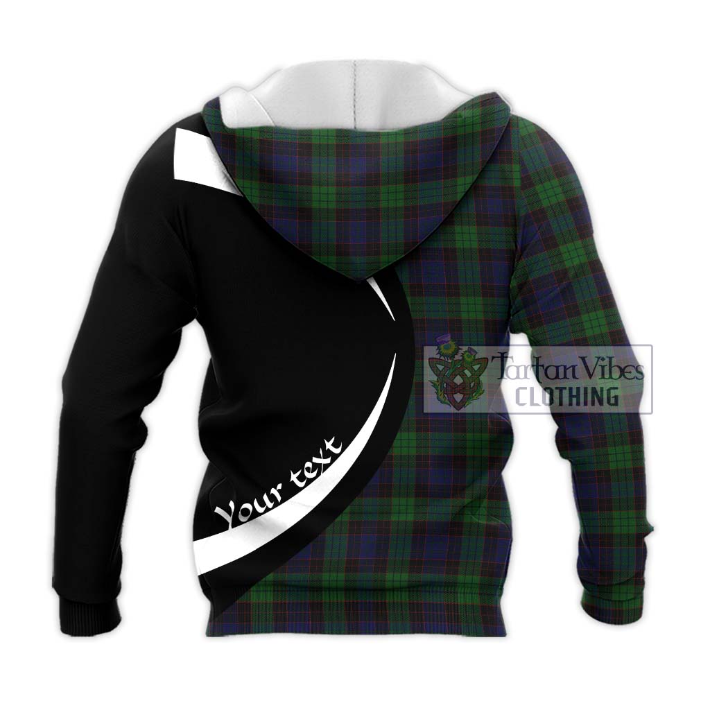 Stewart Old Tartan Knitted Hoodie with Family Crest Circle Style - Tartan Vibes Clothing