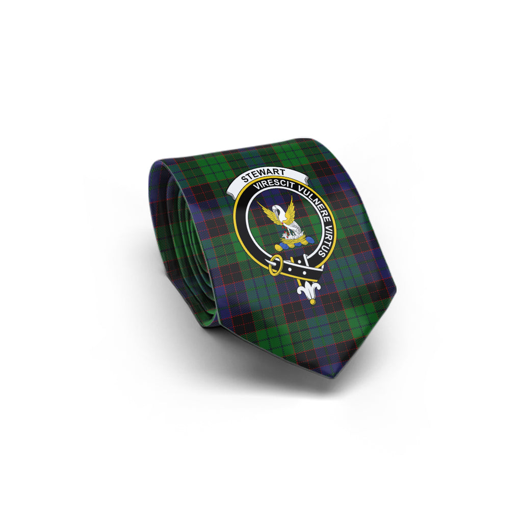 Stewart Old Tartan Classic Necktie with Family Crest - Tartan Vibes Clothing