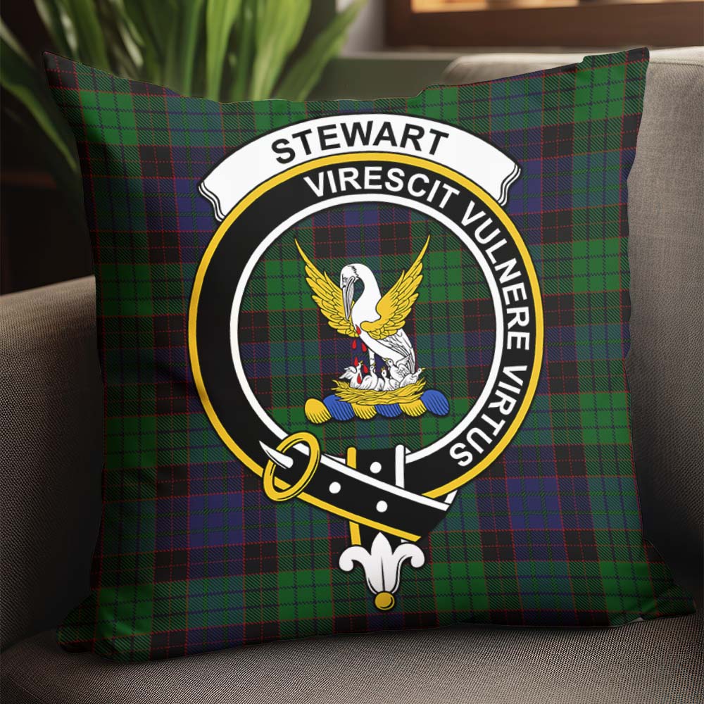 Stewart Old Tartan Pillow Cover with Family Crest - Tartanvibesclothing