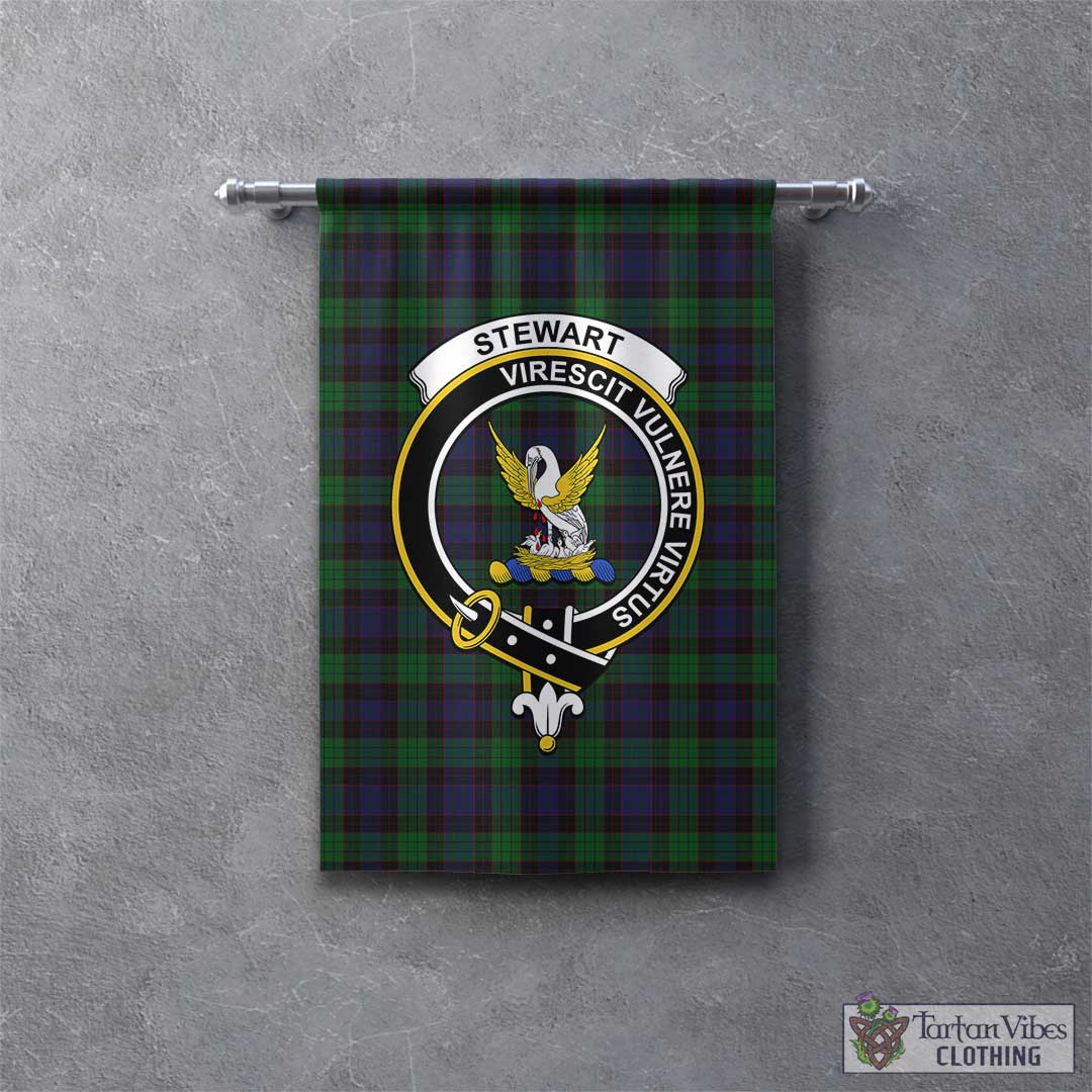 Tartan Vibes Clothing Stewart Old Tartan Gonfalon, Tartan Banner with Family Crest