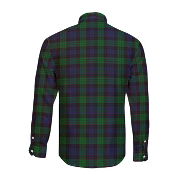 Stewart Old Tartan Long Sleeve Button Up Shirt with Family Crest